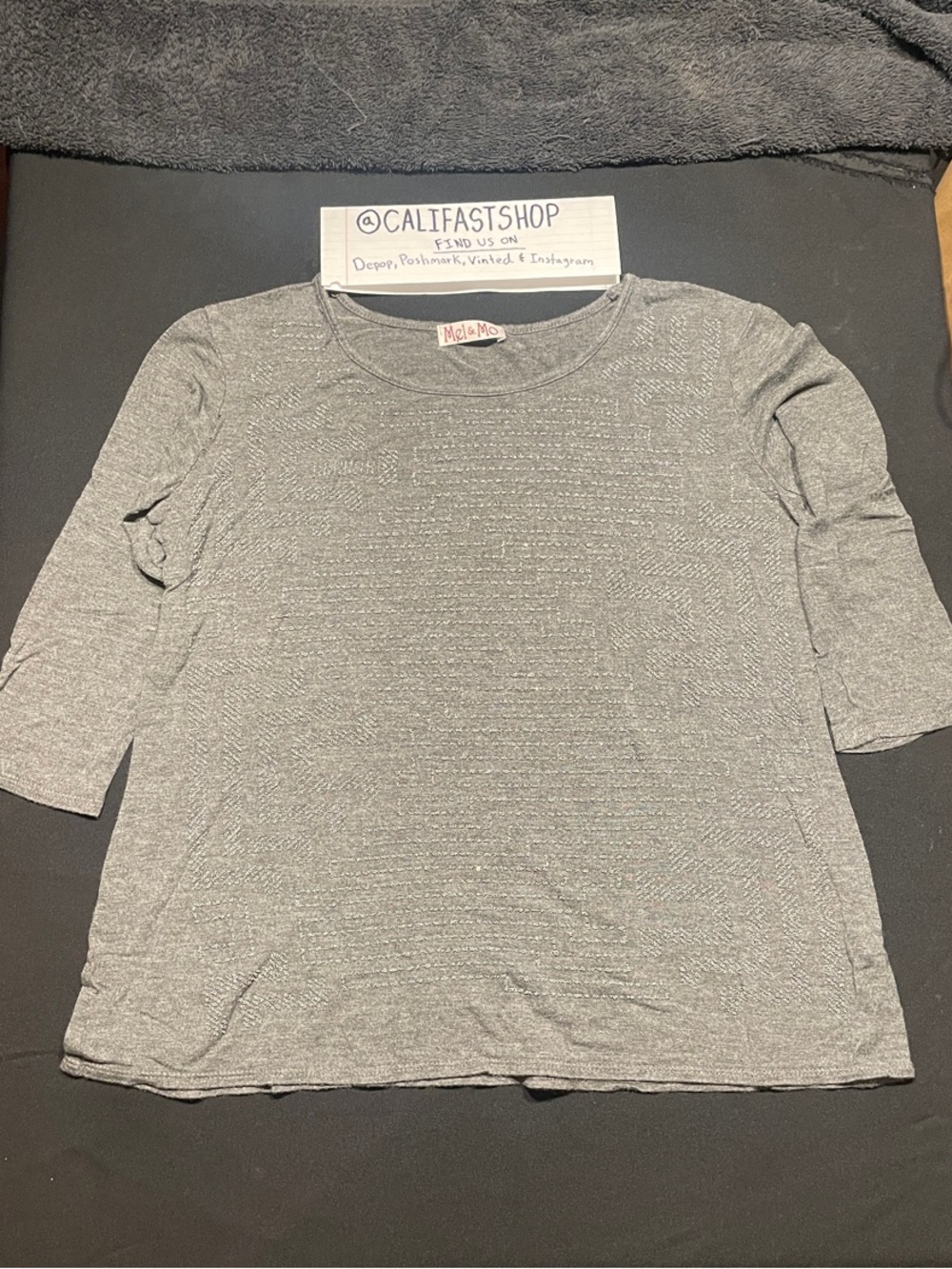 Mel & Mo Girls' Heather Gray Long Sleeve Tee
